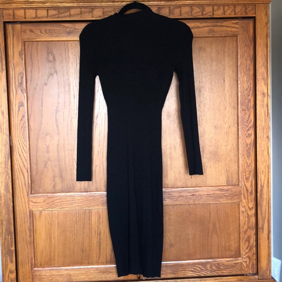 Long Black Lace Up Dress - Picture 3 of 3